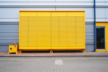 large air filter unit against the factory wall, created with generative aiの素材