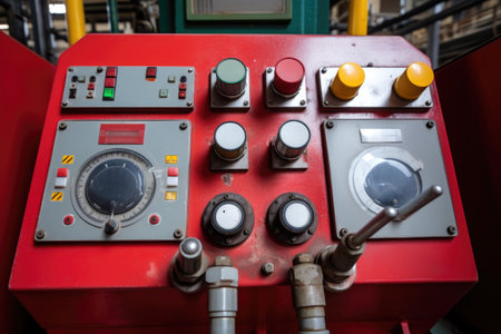 close-up image of the controls on an industrial magnetic separator, created with generative aiの素材