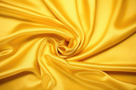 yellow satin laid flat in non-reflective light, created with generative aiの素材