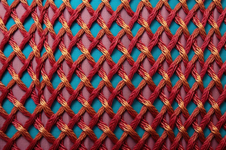 closeup of silk stitches showing the weave pattern, created with generative aiの素材