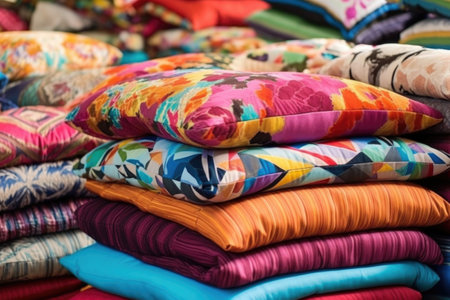 stitched decorative pillows ready for filling, created with generative aiの素材