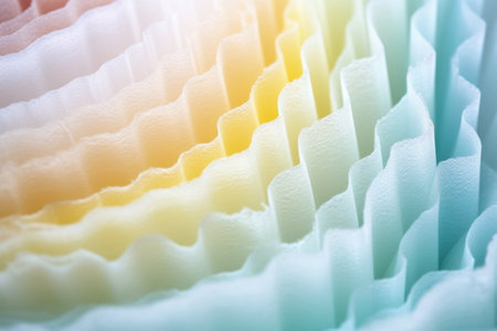close-up view of a piles of filter paper, created with generative aiの素材