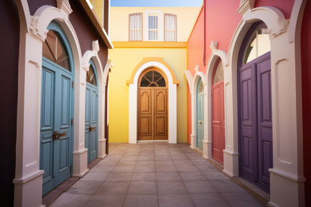 doorways of different houses of worship, created with generative aiの素材