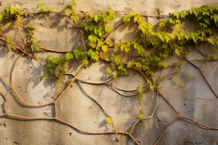 vines climbing up a wall in different directions, created with generative aiの素材