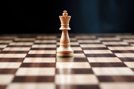 chessboard with one piece facing the wrong way, created with generative aiの素材