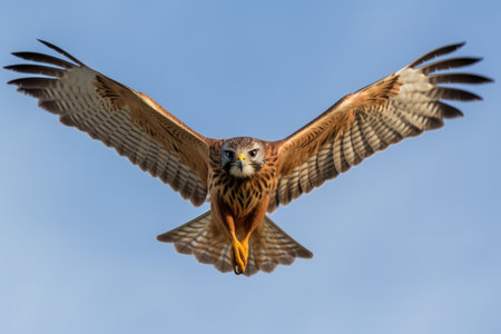 kestrel hovering in the sky, searching for prey, created with generative aiの素材