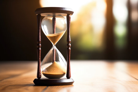 an hourglass showing the time running out, created with generative aiの素材