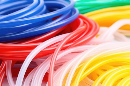 close-up shot of silicone rubber tubing roll, created with generative aiの素材