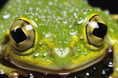 detail photo of an amphibians wet, glossy skin, created with generative aiの素材