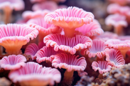 detailed image of soft pink toadstool coral, created with generative aiの素材