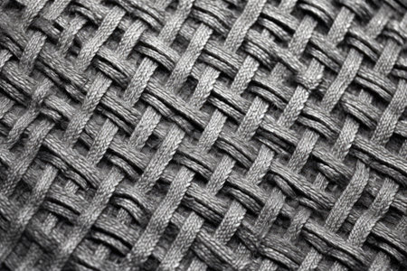 macro of gray denim fabric weave, created with generative aiの素材