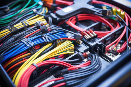 variety of connector cables for various gadgets, created with generative aiの素材