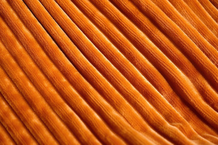 close-up of orange corduroy pant material, created with generative aiの素材