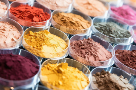 collection of raw materials used in makeup production, created with generative aiの素材
