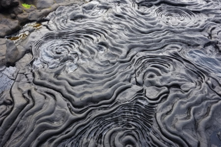 detail of ripples in a lava flow, created with generative aiの素材