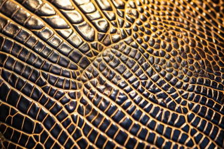 detailed crocodile back skin in sunlight, created with generative aiの素材