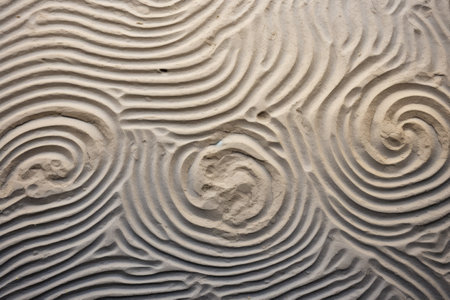 patterns on sand in a zen garden, created with generative aiの素材