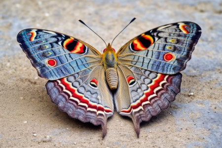 marbled junonia butterfly with color and pattern details, created with generative aiの素材