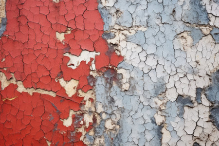 heavily weathered crackled paint on an outdoor sign, created with generative aiの素材