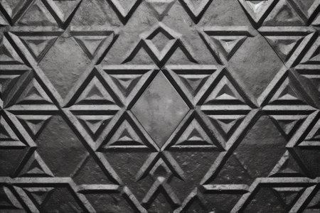 diamond plate with chalk markings over it, created with generative aiの素材