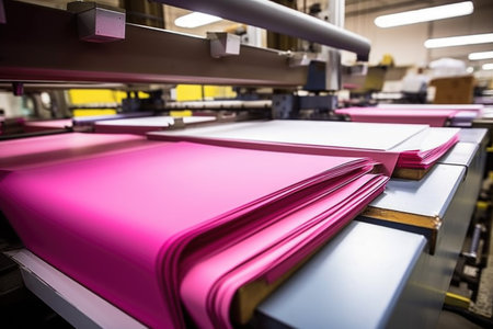 broad image of paper cutting, folding, and binding area, created with generative aiの素材