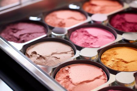 photo of a clean eyeshadow pressing workshop, created with generative aiの素材