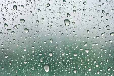 raindrops on a transparent glass surface, created with generative aiの素材