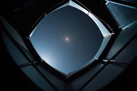 close up of spaceship vent amidst starry sky, created with generative aiの素材