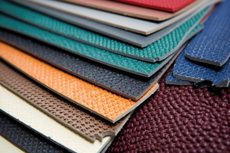 close-up of raw materials leather, rubber for making orthopedic shoes, created with generative aiの素材