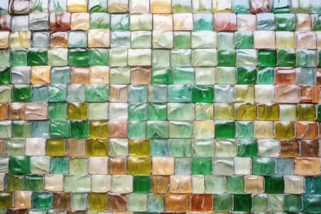 glazed brick wall close-up shot, created with generative aiの素材
