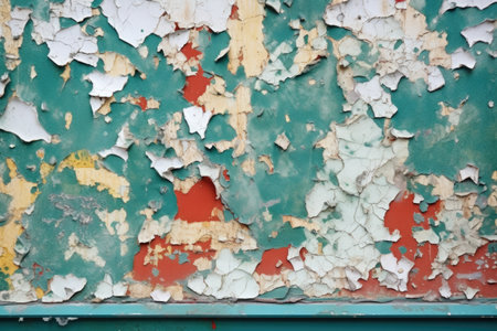 peeling paint on a window frame, created with generative aiの素材