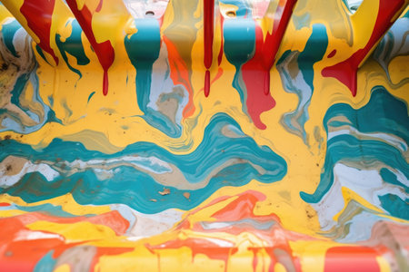 distorted paint on a playground slide, created with generative aiの素材