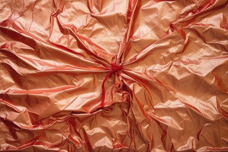 scrunched up metallic gift wrap under low light, created with generative aiの素材