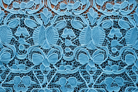 ocean blue lace spread flat, created with generative aiの素材