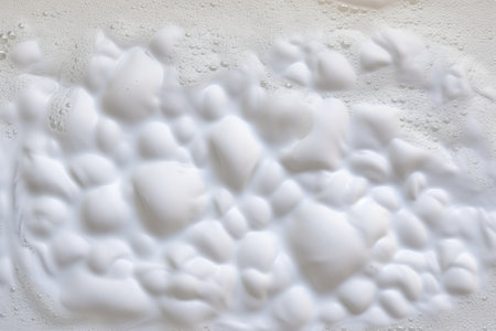 close-up shot of bubble bath foam, created with generative aiの素材