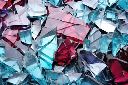 shattered glass block with distinct shapes, created with generative aiの素材