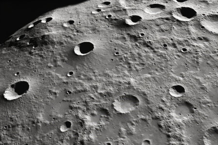 detailed image of craters on moonè¢Âs surface, created with generative aiの素材