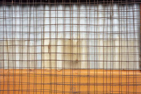 wire mesh screen on a house window, created with generative aiの素材