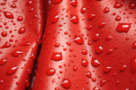 close-up of water droplets on a finished waterproof jacket, created with generative aiの素材