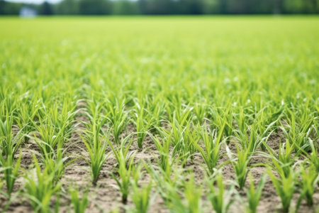 grass seeding in a field, created with generative aiの素材