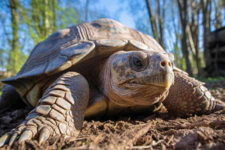 detailed view of a tortoises powerful hind legs and claws, created with generative aiの素材