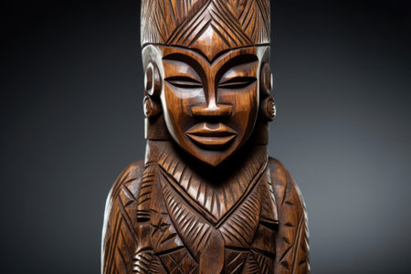 hand-carved tribal figurine, created with generative aiの素材