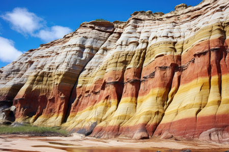 vibrantly stained sandstone formation, created with generative aiの素材