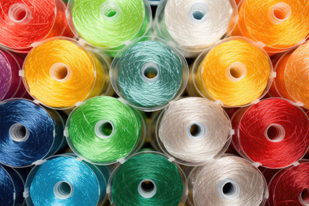 thread made from recycled plastic bottles, created with generative aiの素材