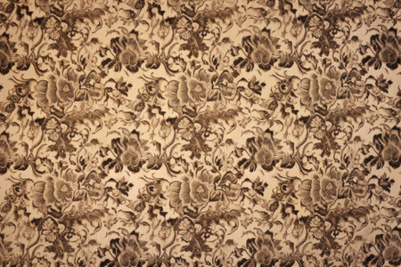 detailed, monochromatic damask pattern on silk textile, created with generative aiの素材