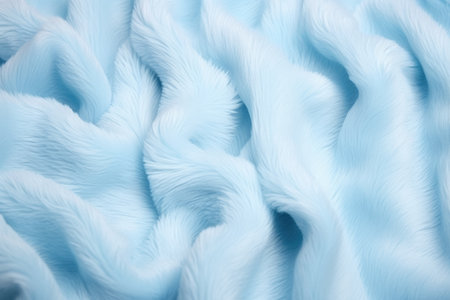 macro shot of fluffy soft cashmere fabric in pastel blue, created with generative aiの素材