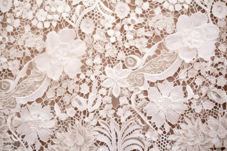 intricate lace fabric detail captured in natural light, created with generative aiの素材