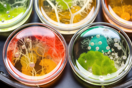 a petri dish culture of bacteria causing tropical diseases, created with generative aiの素材