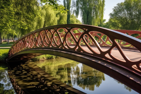 the curves and angles of an ornate bridge, created with generative aiの素材
