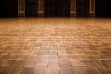 detail of a theater stages wooden floor, created with generative aiの素材